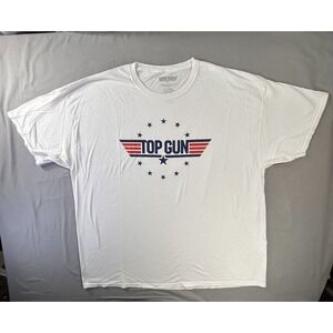 Top Gun Classic Movie Logo Men's 3XL Short Sleeve White‎ Shirt